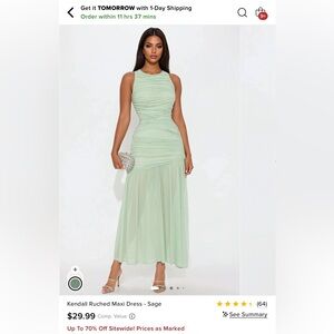 Fashion Nova Mint Green Maxi Dress